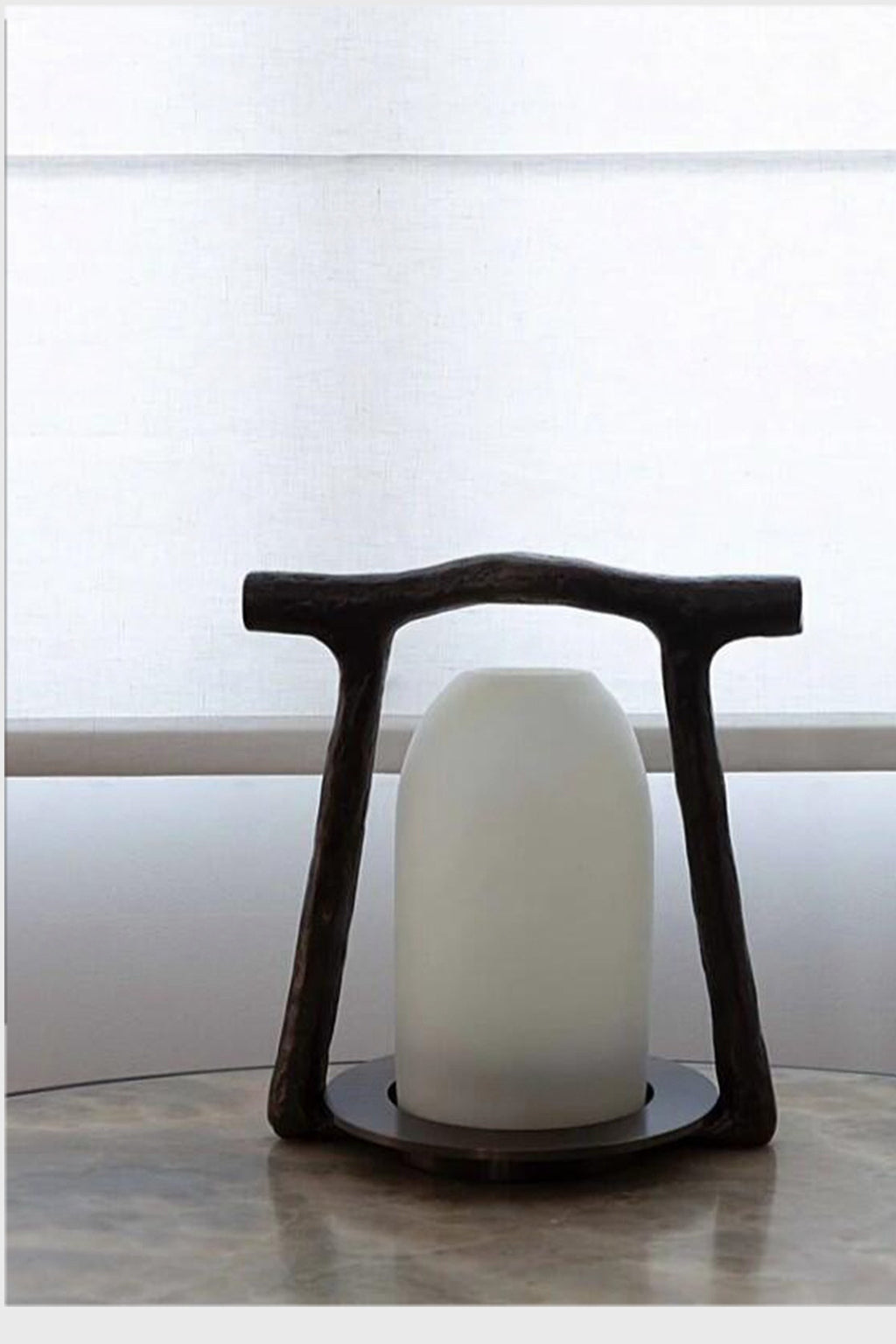 Sculptural Alabaster and Cast Brass Table Lamp
