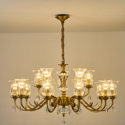Vitrelaine Clear Hurricane Glass Chandelier