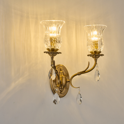 Vitrelaine Clear Hurricane Glass Wall Sconce
