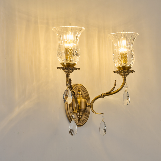 
Vitrelaine Clear Hurricane Glass Wall Sconce