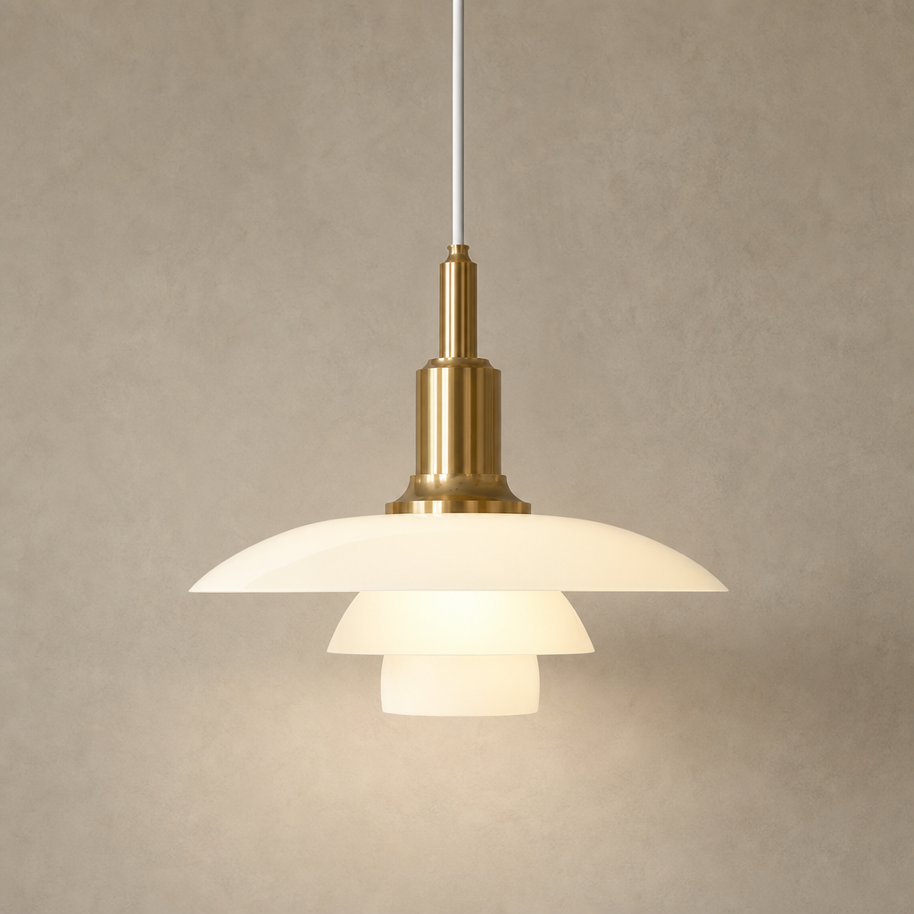 
Three-Tier Opal Glass Pendant Light