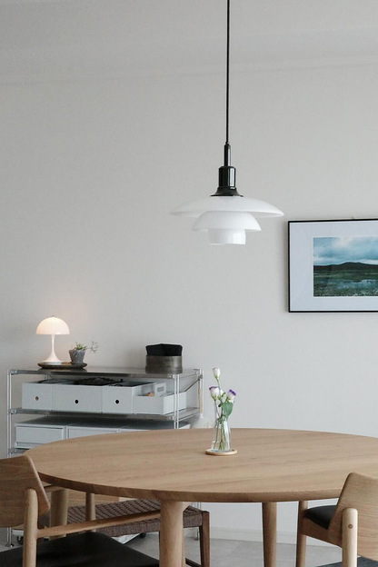 Three-Tier Opal Glass Pendant Light