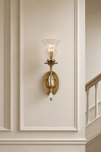 Vitrelaine Clear Hurricane Glass Wall Sconce