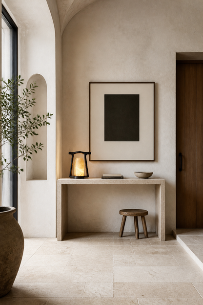 Sculptural Alabaster and Cast Brass Table Lamp