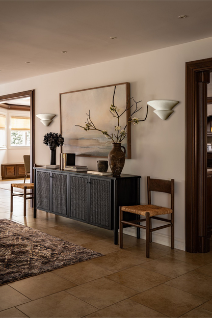 Sculptural Double-Tier Plaster Wall Sconce