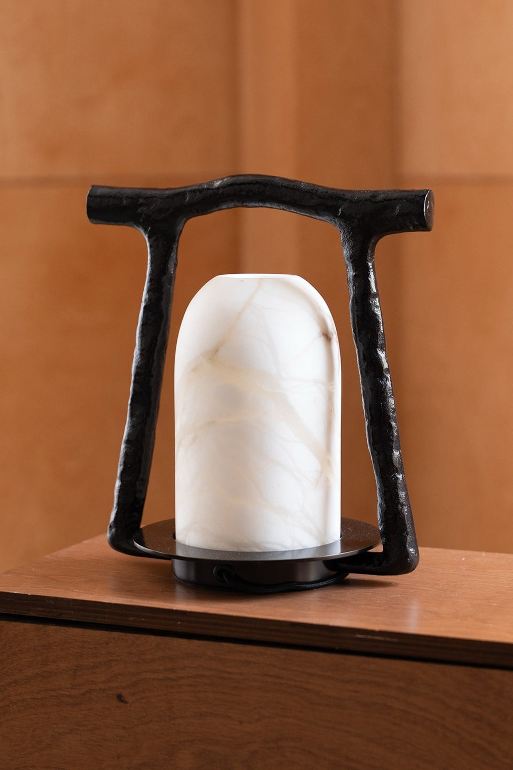 
Sculptural Alabaster and Cast Brass Table Lamp