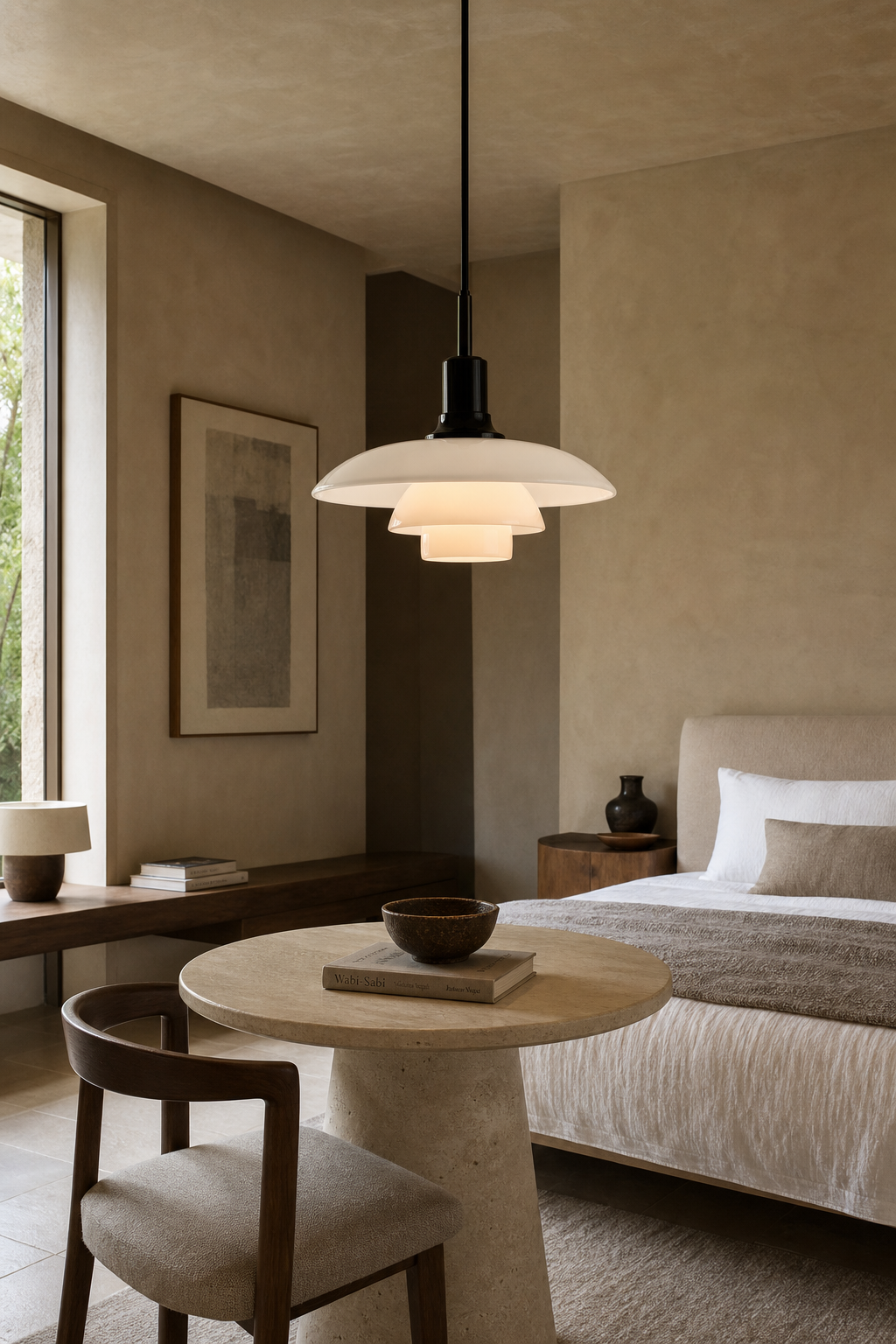 
Three-Tier Opal Glass Pendant Light
