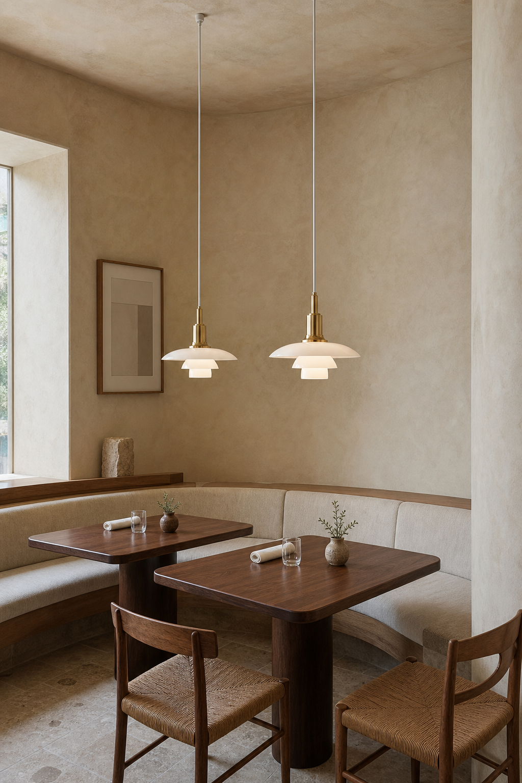 
Three-Tier Opal Glass Pendant Light