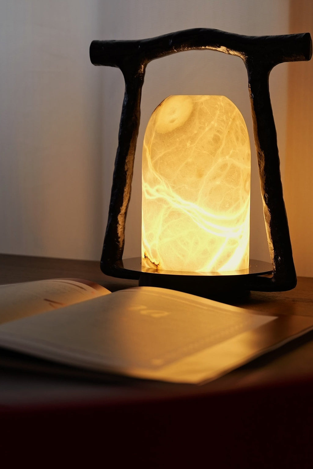 
Sculptural Alabaster and Cast Brass Table Lamp
