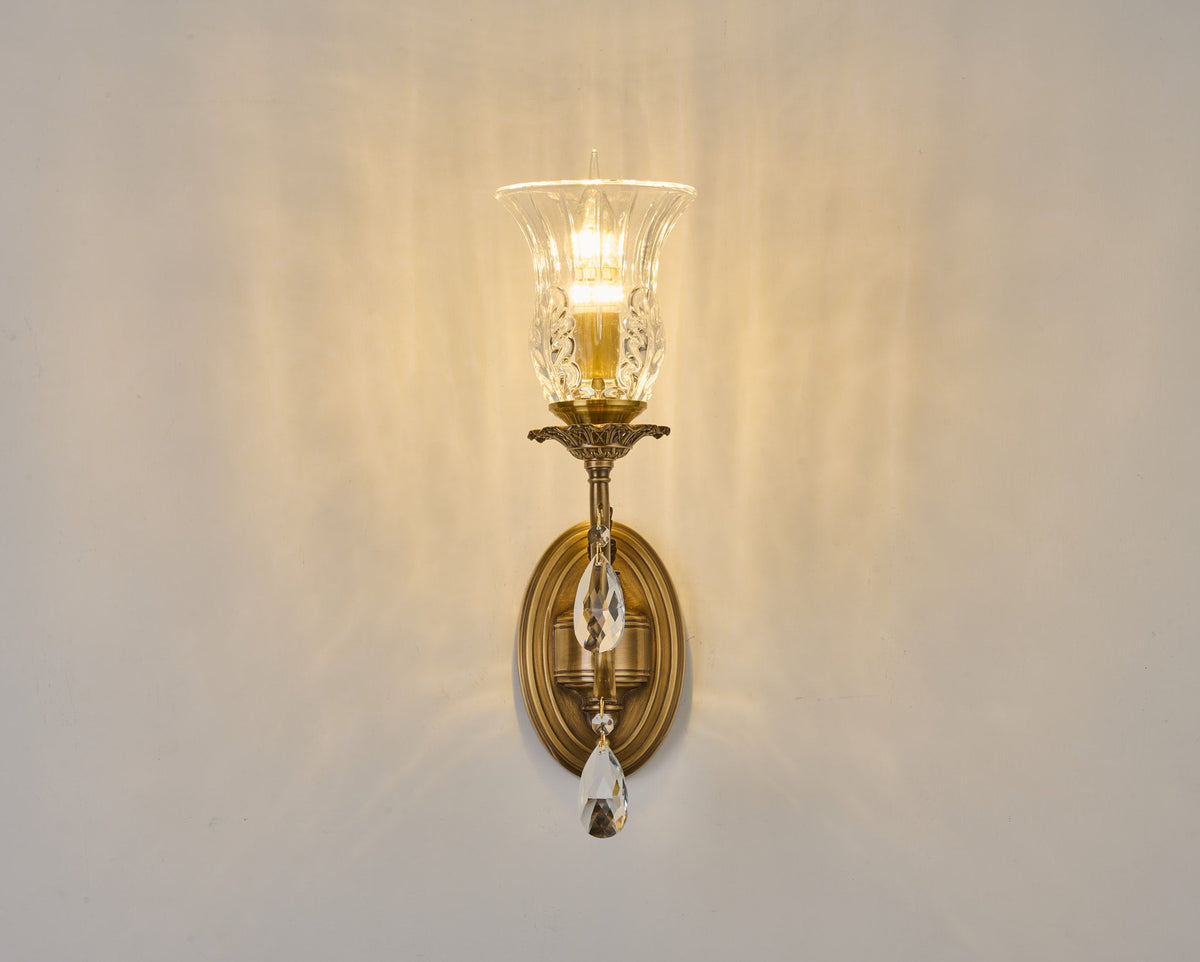 
Vitrelaine Clear Hurricane Glass Wall Sconce