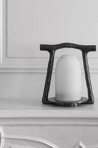 Sculptural Alabaster and Cast Brass Table Lamp