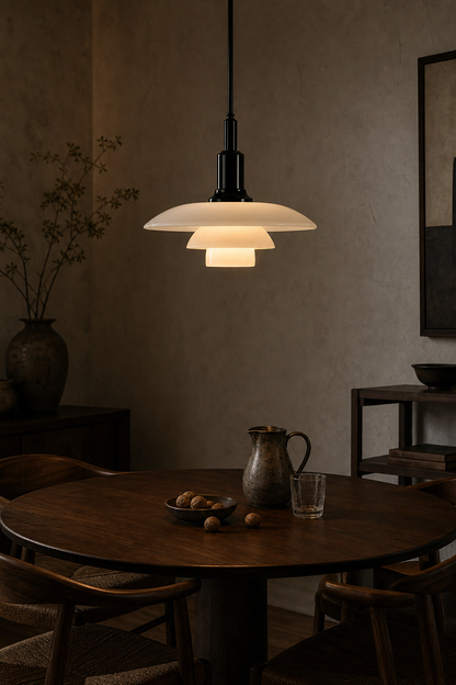 Three-Tier Opal Glass Pendant Light
