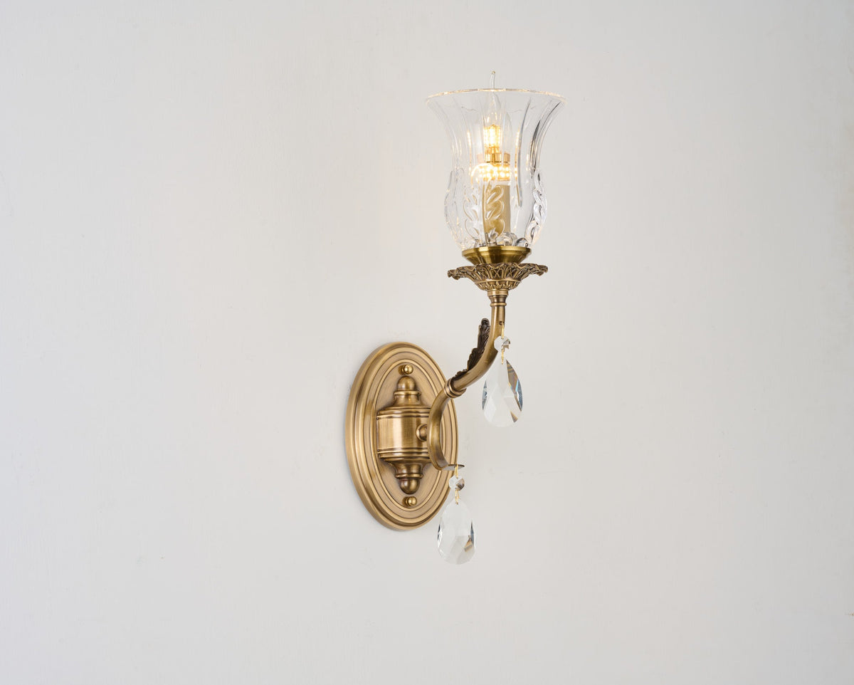 
Vitrelaine Clear Hurricane Glass Wall Sconce