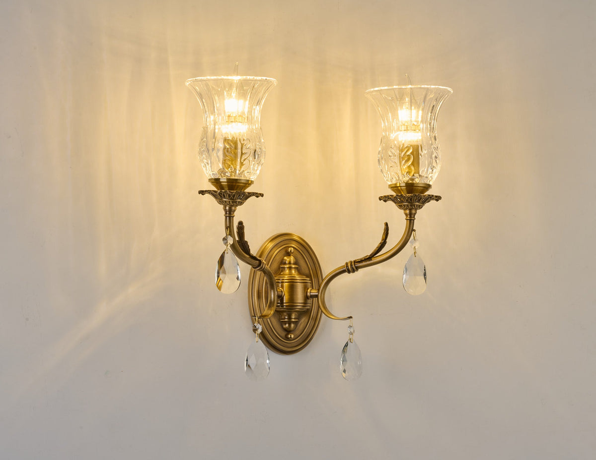 
Vitrelaine Clear Hurricane Glass Wall Sconce