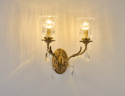Vitrelaine Clear Hurricane Glass Wall Sconce