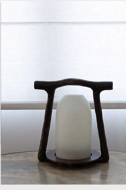 Sculptural Alabaster and Cast Brass Table Lamp