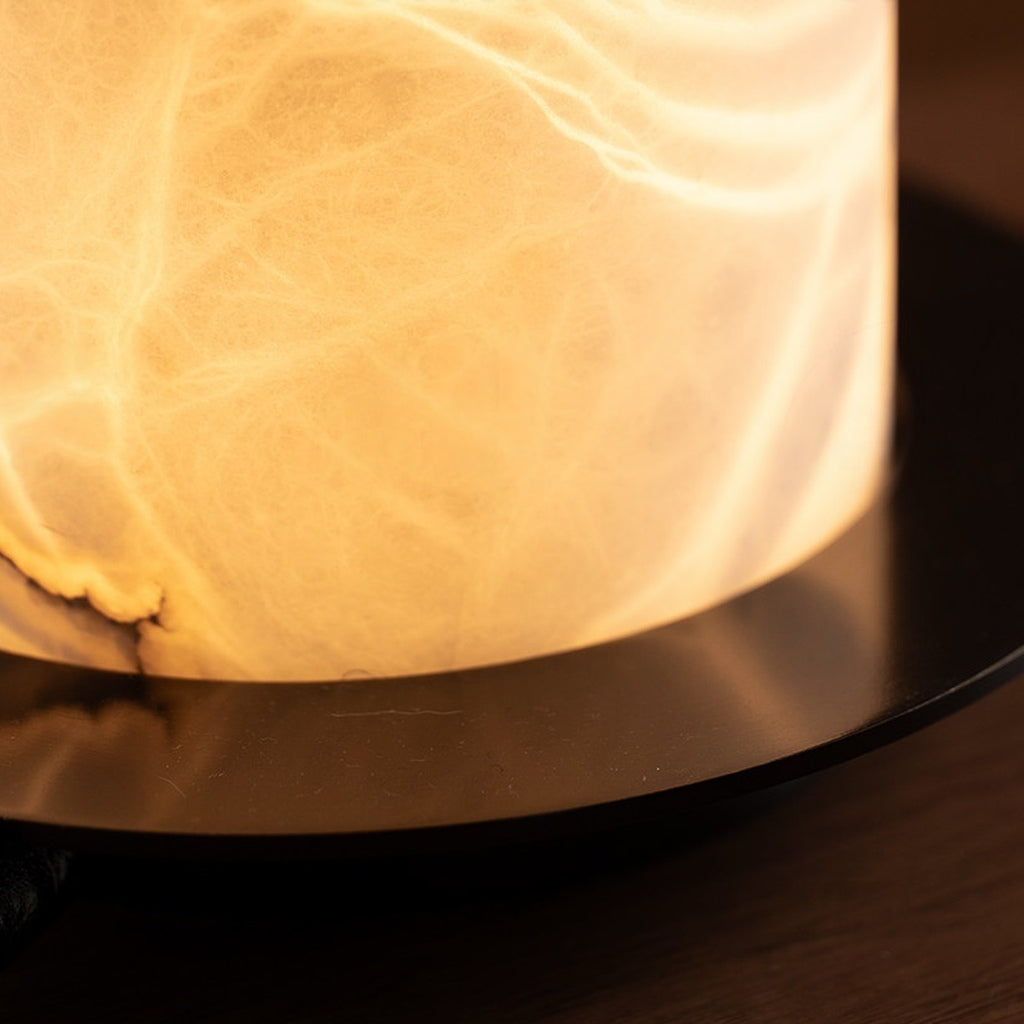 
Sculptural Alabaster and Cast Brass Table Lamp
