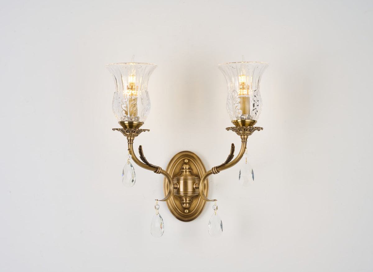 
Vitrelaine Clear Hurricane Glass Wall Sconce