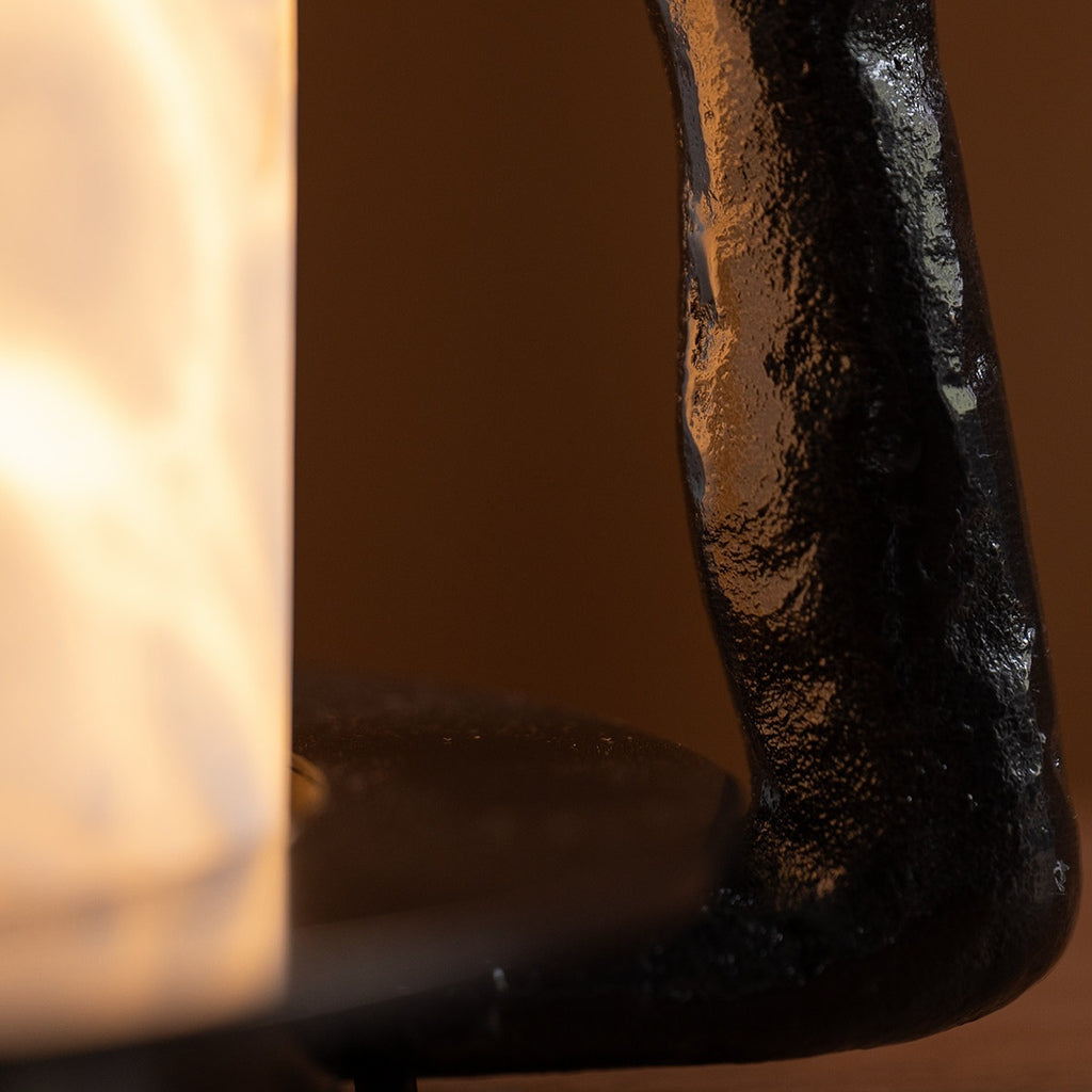 
Sculptural Alabaster and Cast Brass Table Lamp