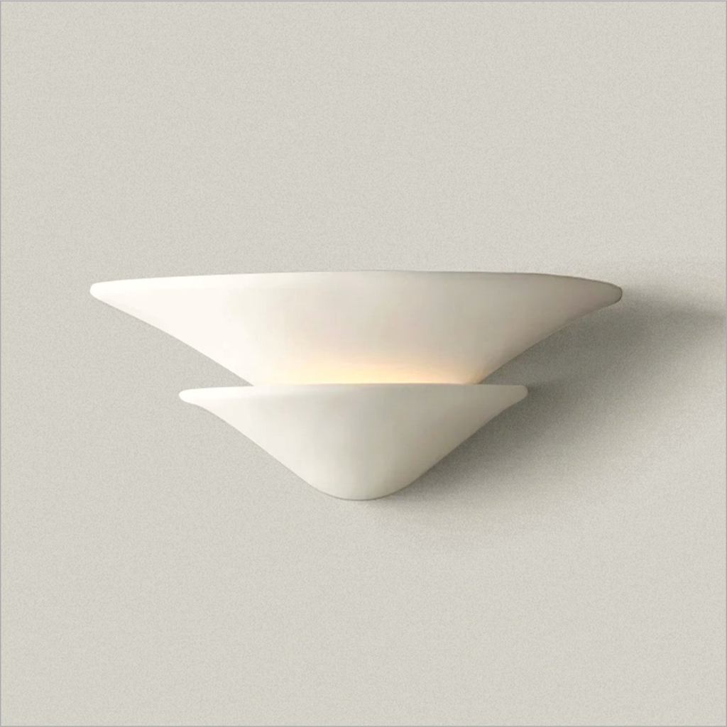
Sculptural Double-Tier Plaster Wall Sconce