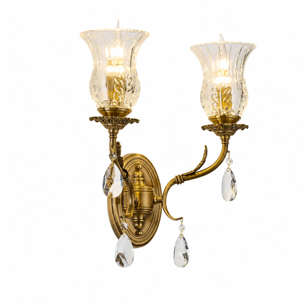 
Vitrelaine Clear Hurricane Glass Wall Sconce