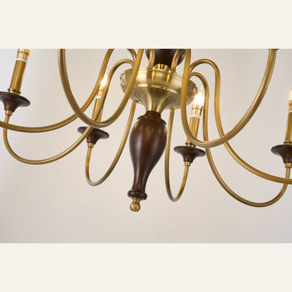 Wynthorne Ash Wood and Antique Bronze Candle Chandelier