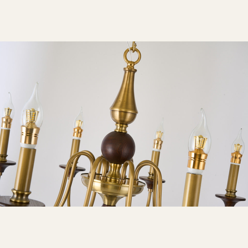 
Wynthorne Ash Wood and Antique Bronze Candle Chandelier