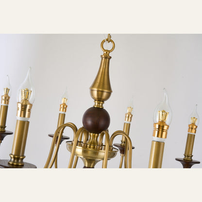 Wynthorne Ash Wood and Antique Bronze Candle Chandelier