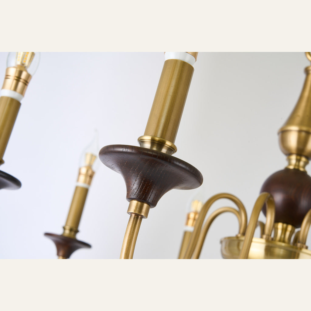 
Wynthorne Ash Wood and Antique Bronze Candle Chandelier