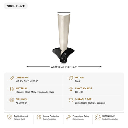 Phantom Handmade Glass Wall Sconce SKU AL-7009-BK