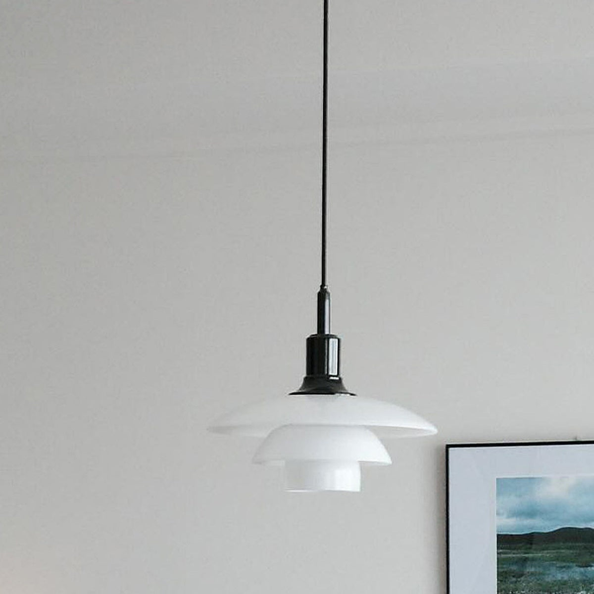 
Three-Tier Opal Glass Pendant Light